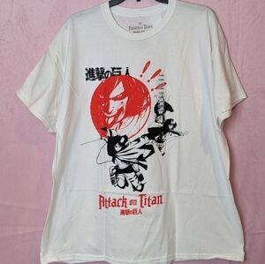 Attack on Titan White Short Sleeve Graphic Tee size XXL